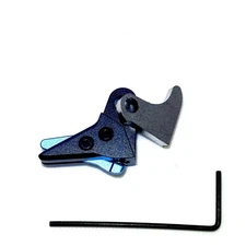 Sj Precision Parts Black/Blue 6061 Aluminum Glock 19 Gen 3 Flat Trigger Shoe V3