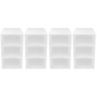 12 Pcs Transparent Creative Shoes Case Plastic Drawer-Type Shoes Container