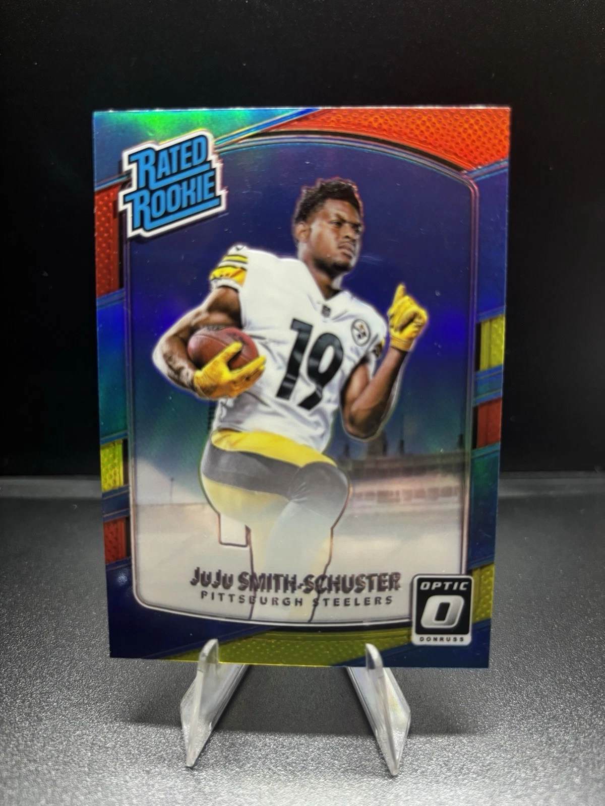 JuJu Smith-Schuster Rated Rookie Red Yellow Prizm 2017 Donruss Optic #176