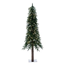 Vickerman 72" Natural Bark Alpine Artificial Christmas Tree with LED in Green