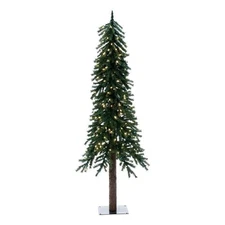 Vickerman 72" Natural Bark Alpine Artificial Christmas Tree with LED in Green