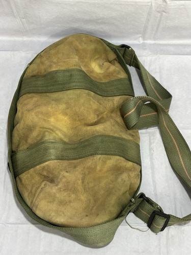 Vintage Messenger Bag Strap Satchel Pack Canvas Olive Drab Green Zipper Storage - Picture 5 of 10
