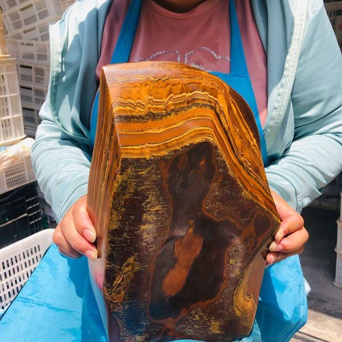 Esmalte de roca de piedra cruda áspera ojo de tigre natural 18,04 lb Madagascar 1230 - Imagen 2 de 16