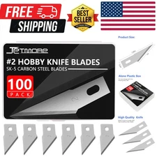 100 Pack Craft Hobby Blades Craft Knife Blades Refill Hobby Knife Replacement...