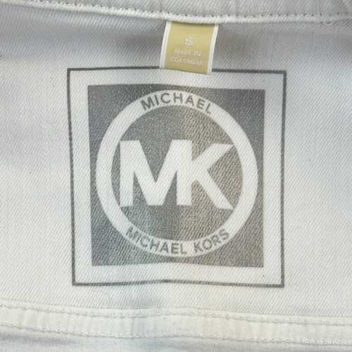Michael Kors Jacke Damen Small Weiß Denim Trucker Stretch Freizeit - Bild 5 von 14