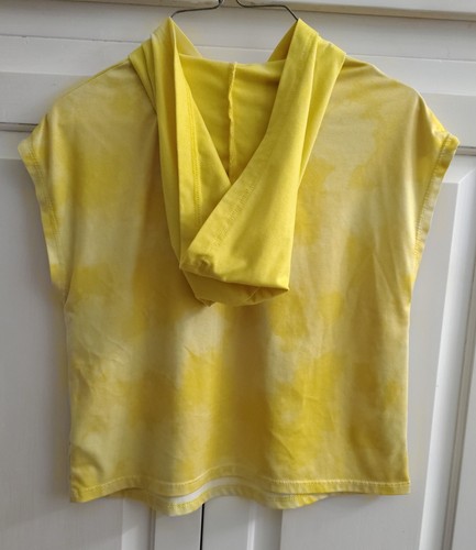 Belle du Jour Shirt Girls Medium Yellow Hooded Happy Love Graphic Tee Top 10/12 - Picture 2 of 17
