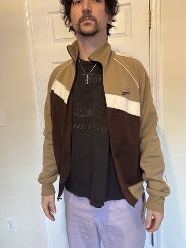 Volcom V Line Full Zip Men’s Medium Tan/Brown Retro Pattern - Picture 6 of 7