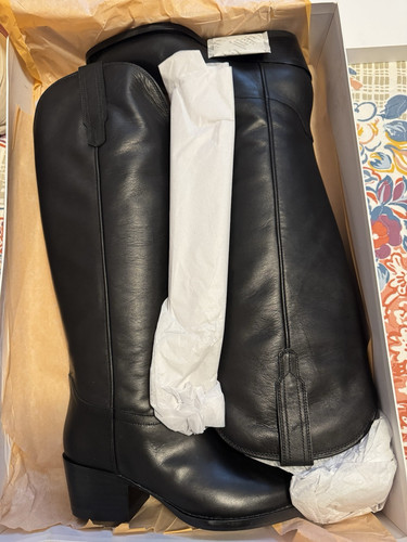 Quince Italian Leather Tall Western Boots Size 9