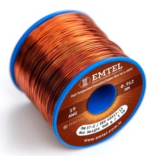 Emtel 19 AWG - 1 lb (255 feet) 99.9% Pure Copper Wire, Enameled 1 lb, 1 