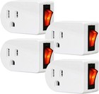 ANKO Grounded Outlet Adapter, ETL Listed Wall Tap 4 PACK, white,red,black 