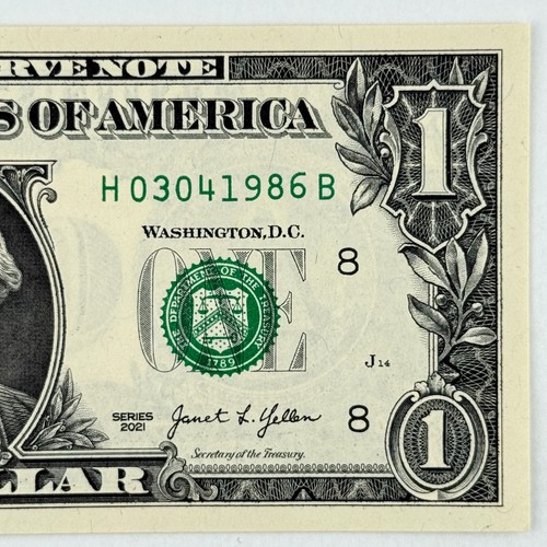 March 4th 1986 3rd April Dollar Bill Uncirculated Birthday Note $1 Fancy Serial - Picture 3 of 6