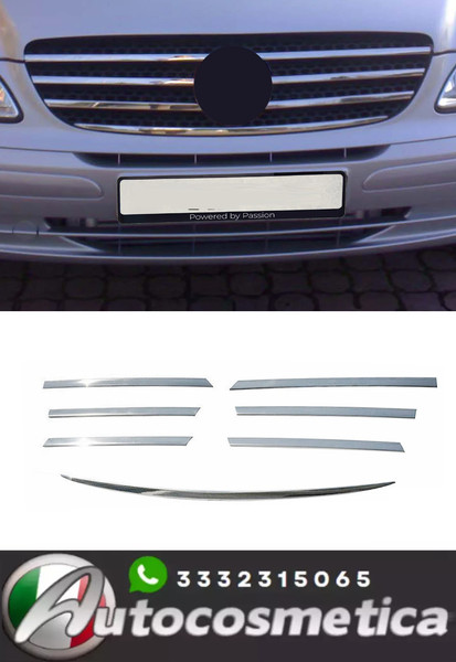 KüHlergrillleisten Leisten FüR Mercedes Vito W639 2005-2009 Chrom 7X--image
