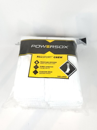 Paquete de 12 calcetines PowerSox Cushion Crew para hombre | Absorbe la humedad, ajuste cómodo - Imagen 9 de 14
