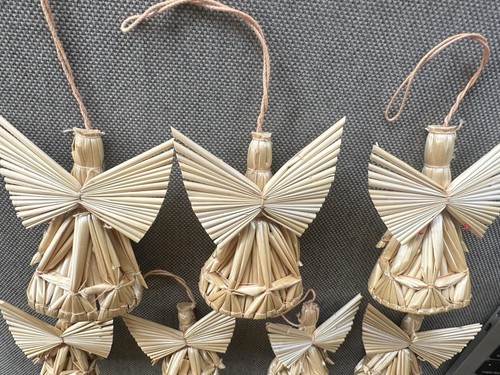 Straw Angel Christmas Ornaments Lot of 7 Scandanavian German Polish - Picture 5 of 8