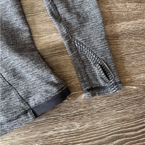 Lululemon Think Fast Long Sleeve Shirt Women's 6 Gray Heather Thumbholes Run Gym - Picture 3 of 6