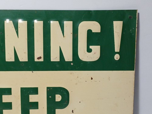 50er Jahre Warnung Tiefwasser Blechschild Prägeschild 50s Schild Vintage Schild - Bild 5 von 15
