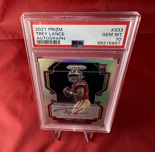 2021 Prizm Trey Lance Silver Rookie Auto PSA 10 Low Pop Huge Potential! 49ers - Picture 3 of 3