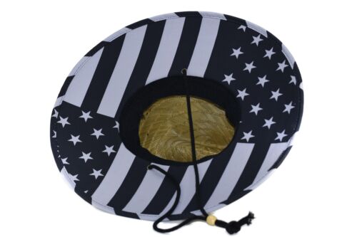 Men's Straw Sun Lifeguard Beach Hat Raffia Wide Brim, One Size - Picture 10 of 51