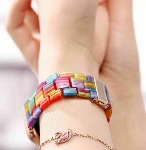 Tortoise Resin Watch Band Straps for Fitbit Versa 2/ Versa Lite se - Picture 3 of 21