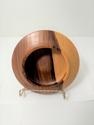 Vintage Wood Coin Ashtray Ash Tray MCM Mid Century Two Tone - Picture 4 of 12