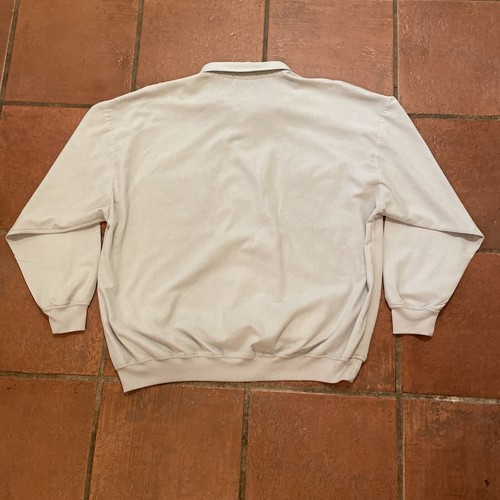 Harbor Bay Golf Polo Uomo Taglia 1X Grande Maglia Manica Lunga Pullover Beige - Foto 6 di 7