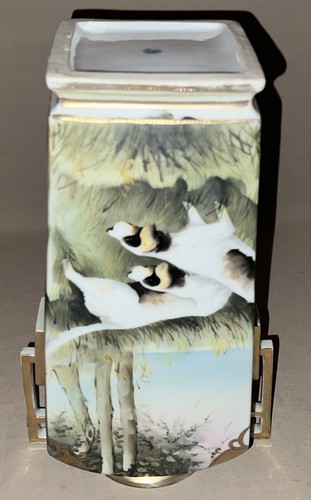 Nippon Japan Porcelain Antique Large Hand Painted Vase Hunting Dogs 13.25" - Picture 21 of 24