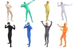 Adult Men Open Face Zentai Second Skin Tights Bodysuits Spandex Lycra Jumpsuits