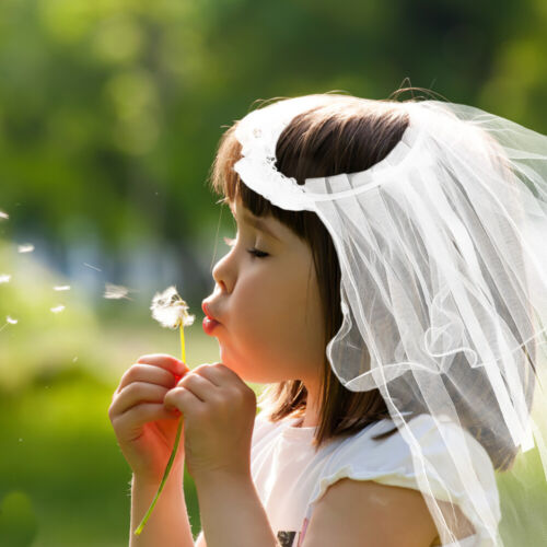 First Communion Veil Headband Flower Headpiece Lace Wreath Headdress Bride - Picture 3 of 12