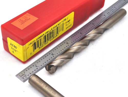 Taladro Jobber 2 Dormer HSCO A745 NAS 907 Tipo J, 7/32", 17/64, 23/64, 13/32, 7/16 - Imagen 6 de 6