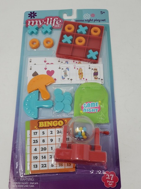 My Life As Game Night Play Set Cards Tic Tac Toe Bingo for 18 in Dolls