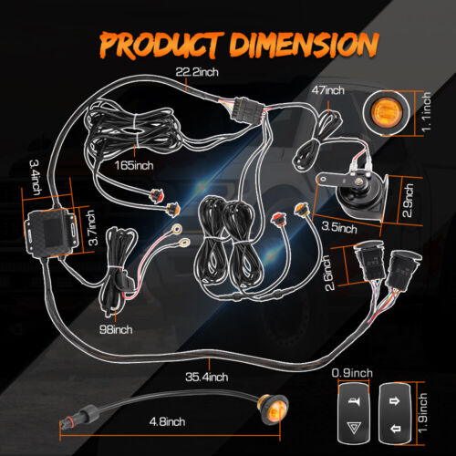 For Polaris RZR Pro XP R 1000 Turbo S Plug and Play UTV Turn Signal Kit 12V - Picture 2 of 14