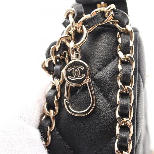 CHANEL Matelasse Hobo Chain around Shoulder Bag Lambskin Black Used GHW - Picture 8 of 9