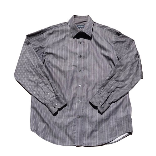 Gazman mens dress shirt top sz Medium MD Brown Long Sleeve Cotton Button Relaxed