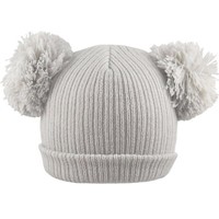 Baby Pom Pom Hat Beanie Cap Double Bobble Knitted Boy Girl NB, 0-3, 3-6, 6-12