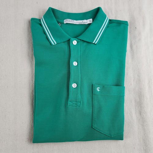 Criquet Shirt Mens Small Green Short Sleeve Polo Solid 100% Pima Cotton