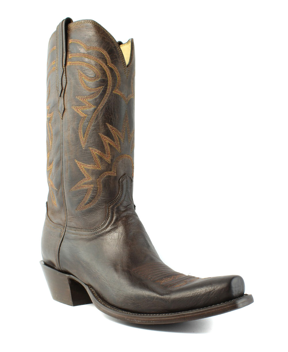 Lucchese HL1503.74 Burleson Mens Chocolate Goat Leather Cowboy Western botas Lucchese HL1503.74 Burleson Mens Chocolate Goat Leather Cowboy Western botas