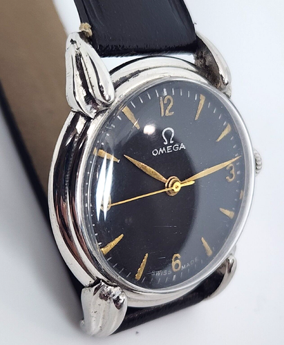 Vintage RARE 1940's Omega Fancy Lugs Case Ref 2462 Cal R17.8 Men's 31mm Watch - Picture 14 of 24