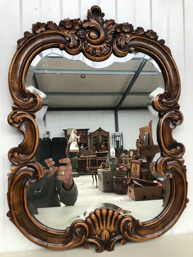 2025 SALE !!! Stunning Carved Walnut Louis XV Mirror - Picture 8 of 8