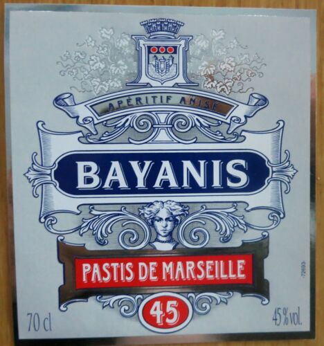 Etichette vino liquori FRANCIA PASTIS 45 BAYANIS Aperitif Anise MPF wine label