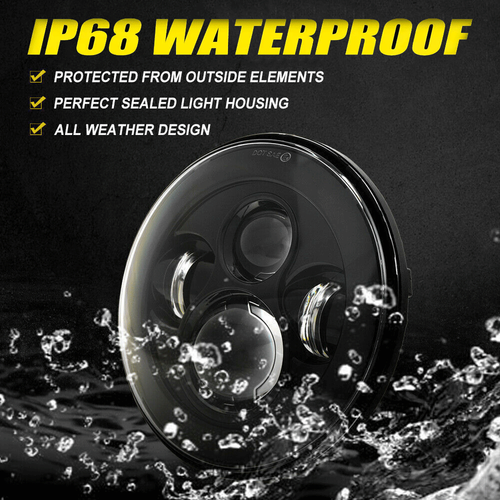 Newest Pair 7" Round LED Headlights Hi/Lo Beam H4 For Jeep Wrangler JK TJ CJ LJ - Bild 6 von 12