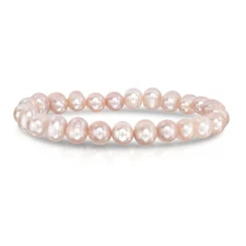 Pink Genuine Fresh Water pearl Stretch Bracelet for Women