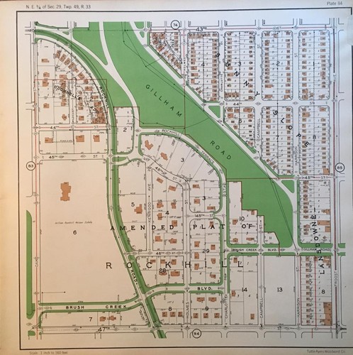 1925 KANSAS CITY MISSOURI MANHEIM PARK WILLIAM ROCKWELL NELSON ESTATE ATLAS MAP - Picture 1 of 3