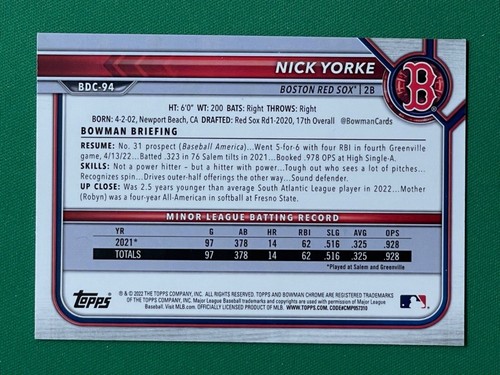 2022 Bowman Draft - CHROME BLACK & WHITE RAYWAVE - PICK YOUR CARD! - 第 18/28 張圖片