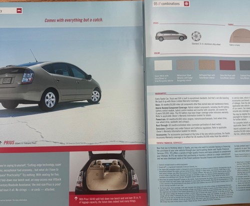 Original 2005 Toyota Prius Sales Brochure Hybrid Electric 10-page Dealer Catalog - Picture 3 of 5