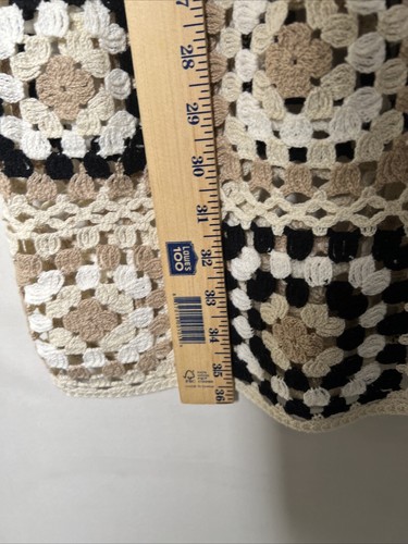 House Of Harlow Women’s dress Crochet Cream Black Round Neck Sz M Sleeveless NWT - Picture 9 of 9