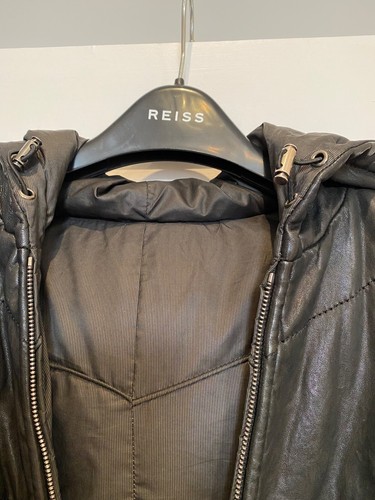 Armani Collezioni Puffer Leather Hooded Jacket size L - Picture 5 of 24