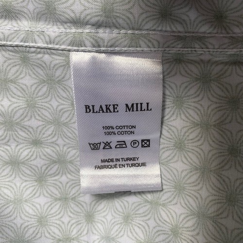 Blake Mill Shirt Mens Medium Green White Short Sleeve Button Up BNWT - Picture 15 of 16