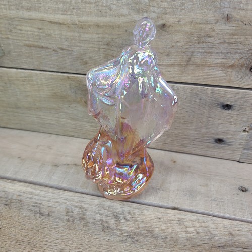 Fenton Art Carnival Glas irisierend Sonnenuntergang rosa Wasser Meer Nymphe Figur - Bild 17 von 24