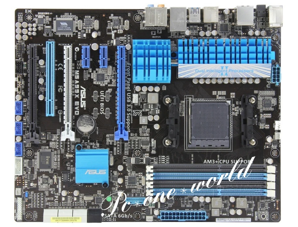 Asus M5A99X EVO Motherbroad DDR3 DIMM AMD 990X Socket AM3+ USB3.0 ATX eSATA 32GB - Image 2 of 4