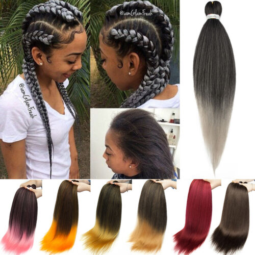 Pre-Stretched Natural Soft EZ Braiding Box Braids Hair Extensions Ombre Jumbo - Picture 11 of 28